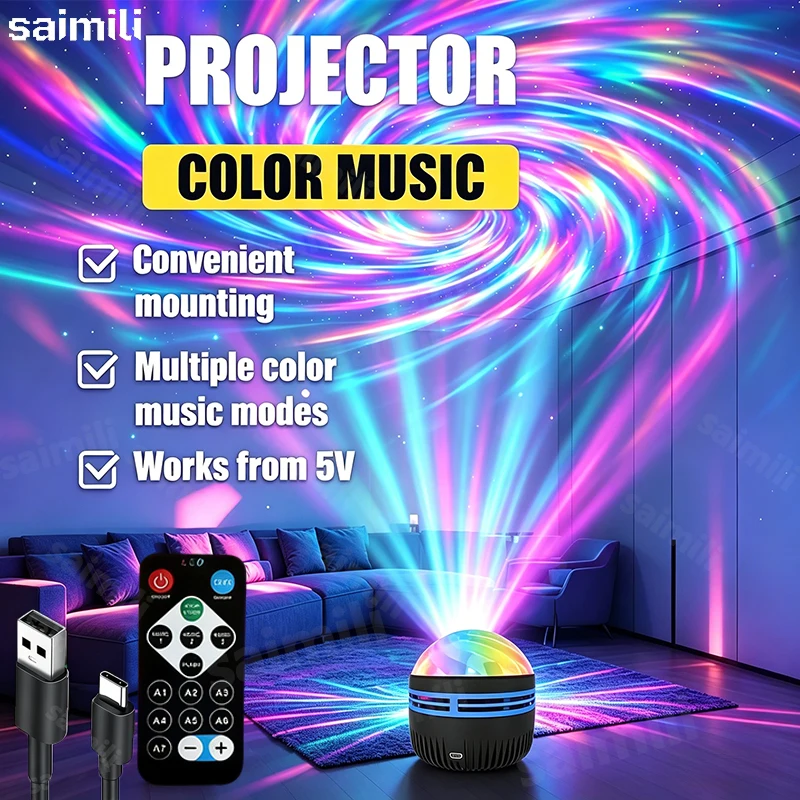 LED Starry Sky Northern Light Projector A variety of styles Projection Lamp with Remote Control Auto Rotate for Home Party Decor
