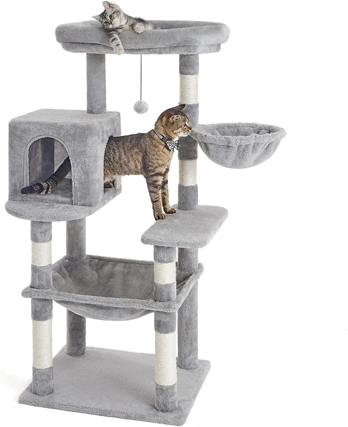 

Inches Multi-Level Cat Tree Condo,Cat Tower with Sisal Scratching Post, Plush Perches,Hammock,Kitten Playhouse Cat nip Kitten to