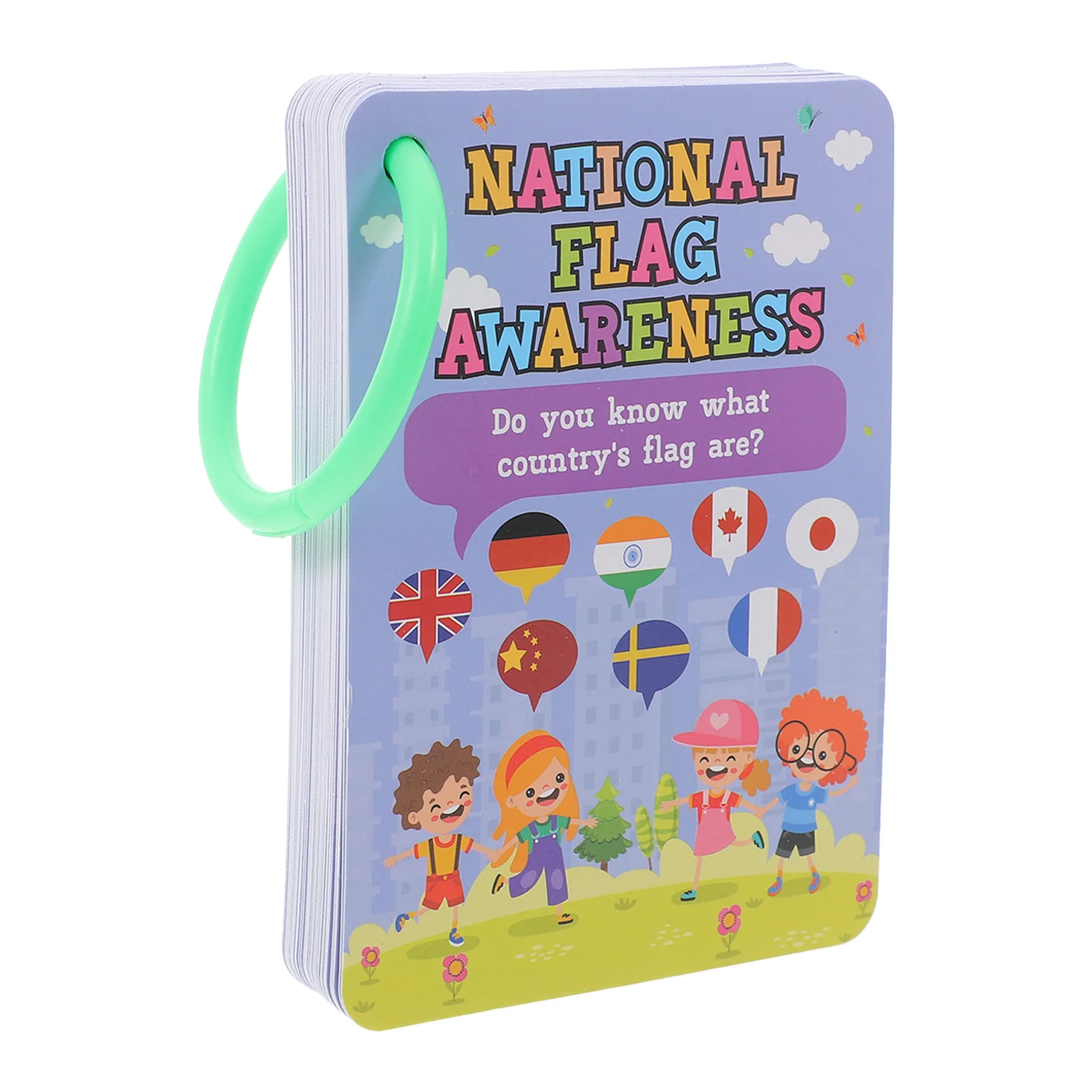 

50 Sheets Flag Awareness Card Flash Cards Country Cognitive For Kids Learning Toys Of Paper Portable