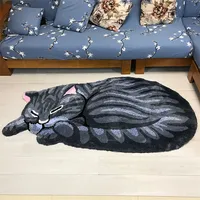 Creative Cat Floor Mat Carpet Handmade Tufted Rug Comfortable Soft Plush Bedroom Rugs Living Room Decoration Non-slip Floormat 1