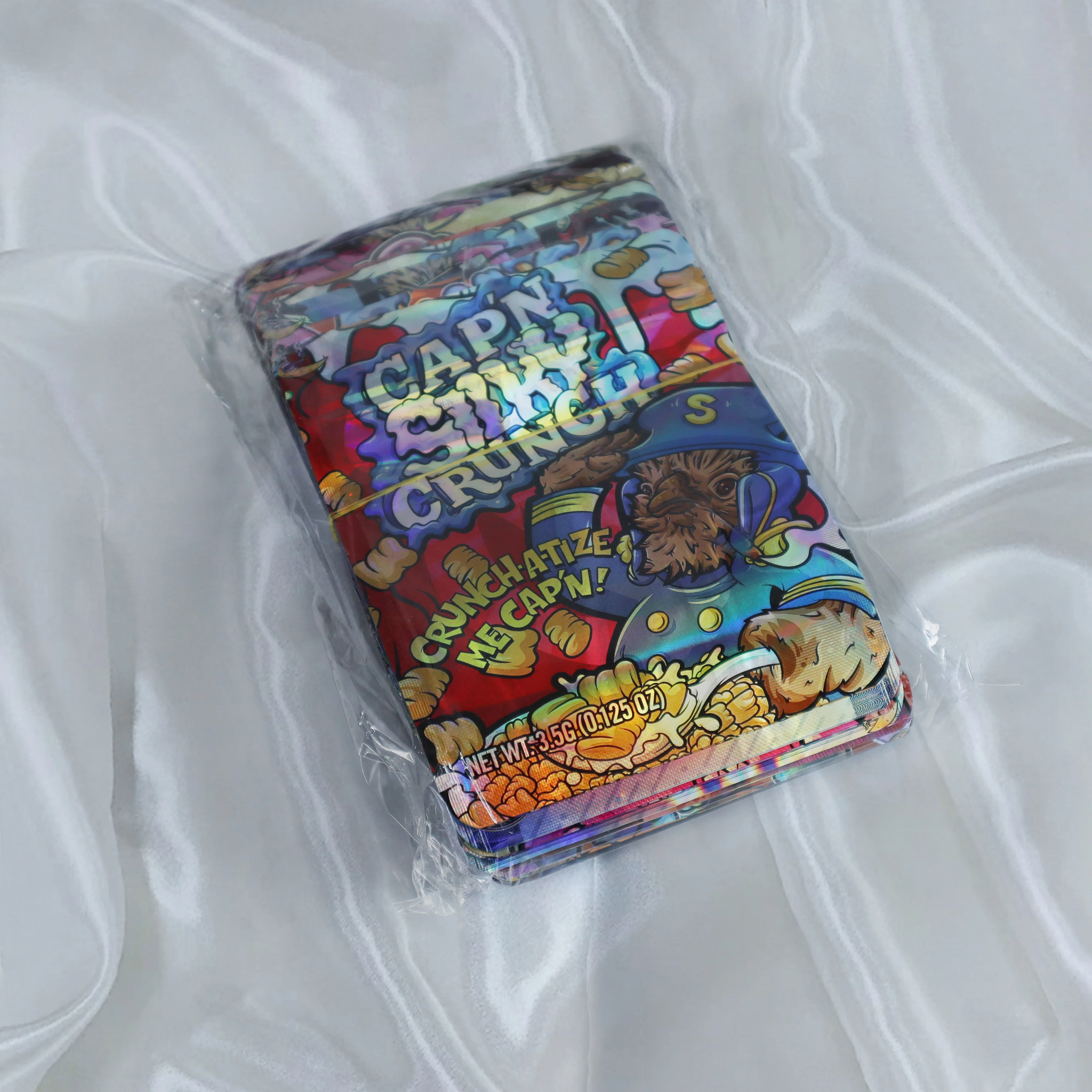 100pcs Mixed Pattern Mylar Resealable Bags - Laser Shaped Grass Storage and Plastic Packaging Bags