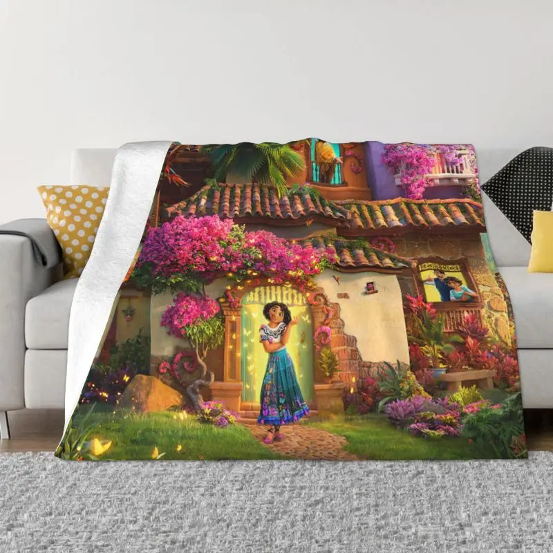 

Encanto Manga Cartoon Mirabel Madrigal Blanket 3D Printed Soft Flannel Fleece Warm Throw Blankets for Office Bedroom Couch Quilt