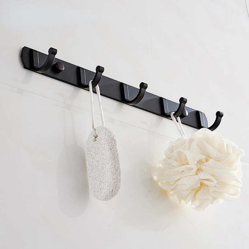 Description Picture 5 of itemSpace Aluminum Black Hook Bathroom Towel Hook Living Room Door Back Clothes Hook Simple Black Storage Hook To Save Space