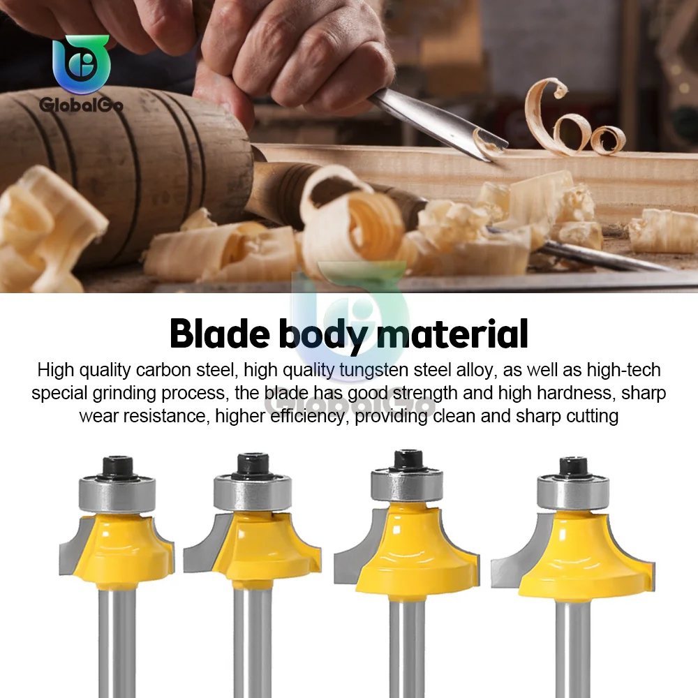 Edging Router Bit 1/4 Inch Shank Corner Rounding Edge Forming Beading Router Bit Woodworking Milling Cutter