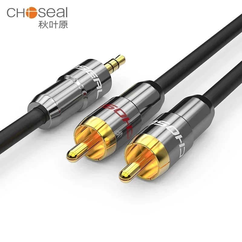 CHOSEAL RCA Cable 3.5mm Male to 2RCA Male Stereo Audio Cable AUX Splitter For PC Smartphone Amplifier Speaker