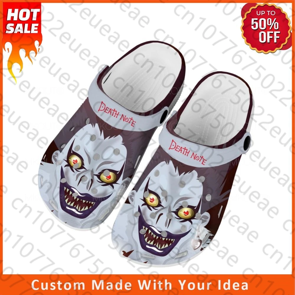 

Демон Рюк ужас Хэллоуин Death Note домашние Сабо под заказ обувь для воды Мужская Женская подростковая обувь садовые Туфли-сабо пляжные тапочки с отверстиями