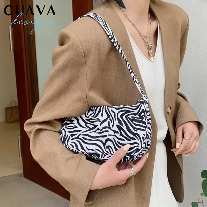 Retro Women's Small Wallet Animal Pattern Printed Women's Shopping Bag Shoulder Bag Nylon Handbag Fashionable Square Bag