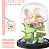 Flower Bouquet Bonsai Building Blocks Artificial Plastic Plant Dust Cover Micro Model Home Decoration Toy For Kid Birthday Gift 4