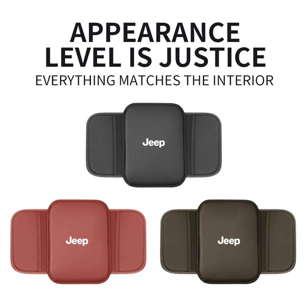 Car Center Console Armrest Pad Arm Rest Box Cover Protective Mat For Jeep Compass Renegade Grand Cherokee Wrangler JK Gladiator