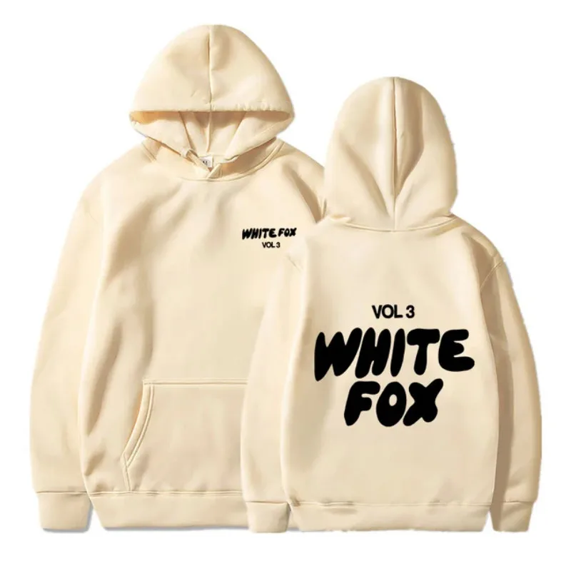 

White Fox women's hoodie, loose fitting hoodie, wool, thick, letter print, 2024 Jogger Pants Set Sweatsuit Tracksuit