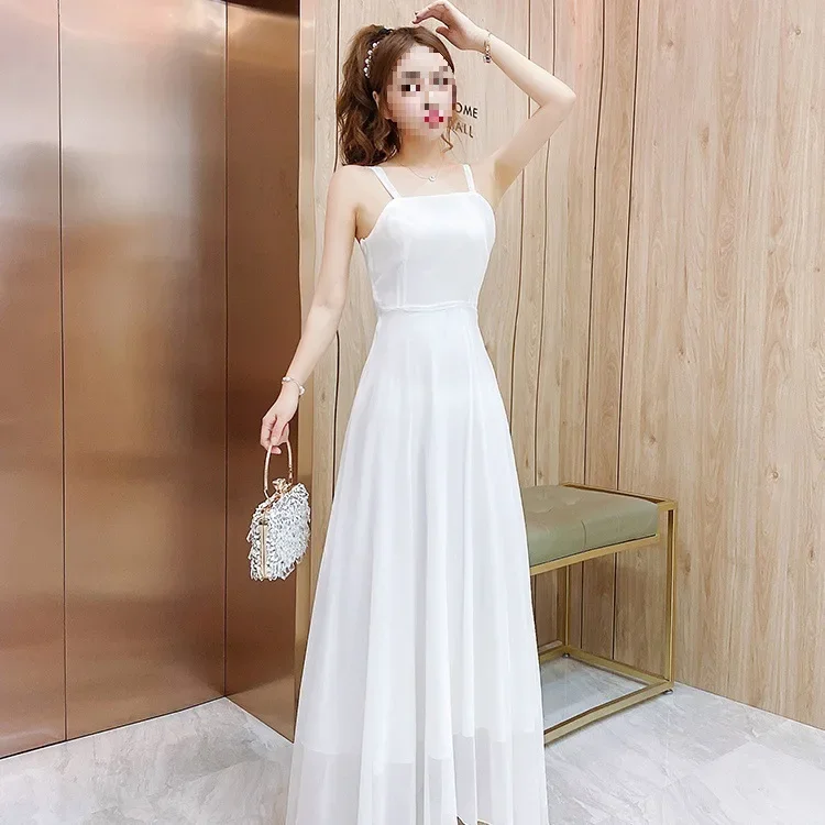 thumbnail image 1 of Elegante conjunto de 2 piezas de verano 2023, vestido de tirantes, abrigo, bufanda, moda de dos vías, traje de hermana real para mujer, 1 of 5