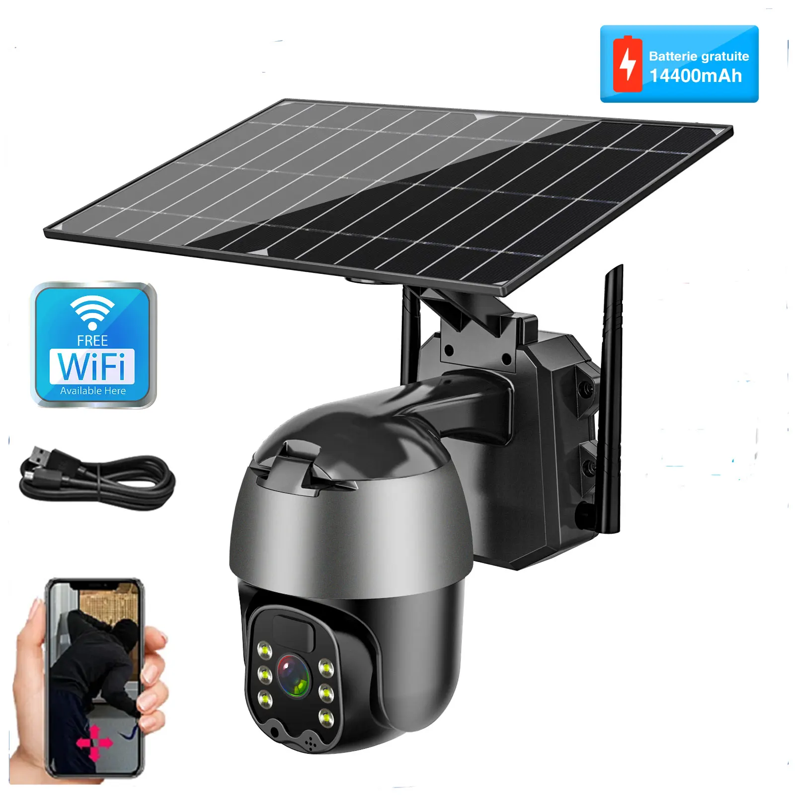 

4G Sim Card Slot Audio PTZ Wireless IP Camera Outdoor 5MP WIFI Security Camera 6W Solar Powered CCTV Video Surveillance Camera