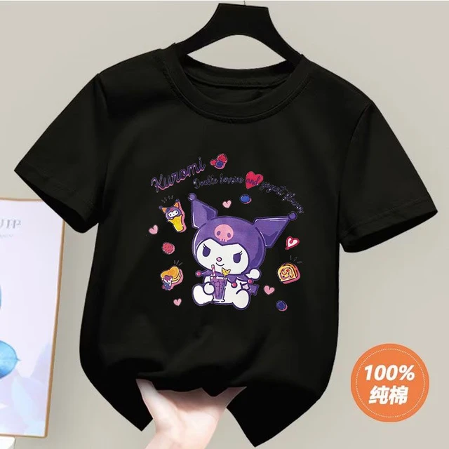 Camiseta Anime Hello Kitty infantil, tops de desenhos animados para meninos  e meninas, manga curta, tops teesi de verão feminino Sanrio - AliExpress