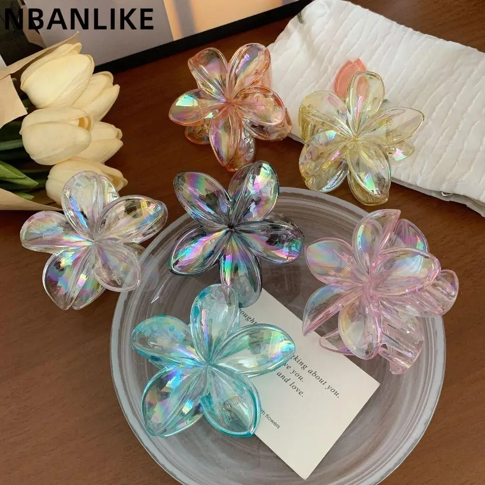 

Korean Style Creative Flower Hair Clip Plastic Shark Clip Geometry Transparent Hair Clip Hair Accessories