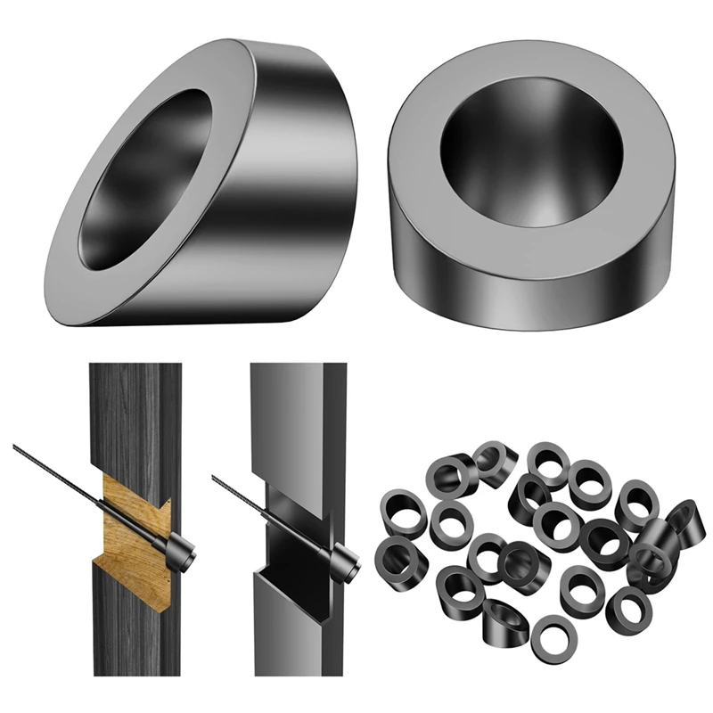 5/16Inch ID Black Angle Washers For Cable Railing Posts For 1/8Inch 3/16Inch Invisible Cable Railing Hardware 20 Pack