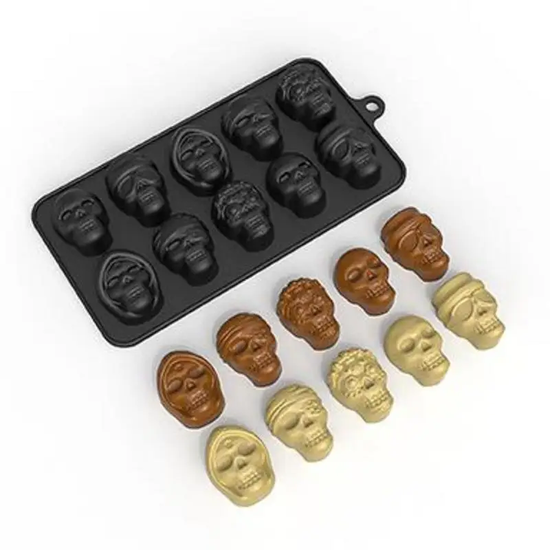 3D Skull Silicone Ice Cube Mold for Fun Drinks