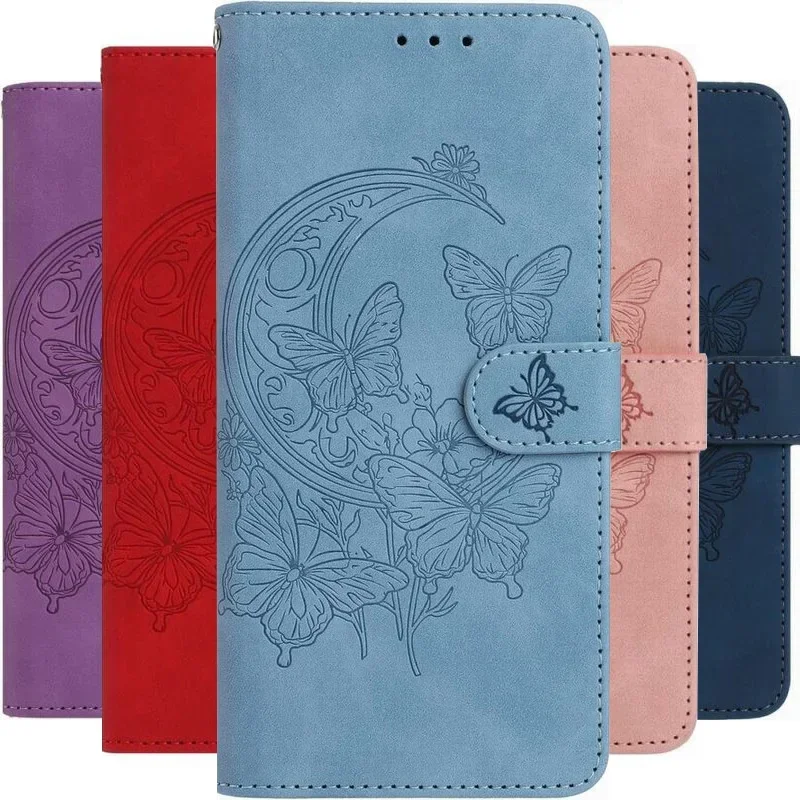 Moon Butterfly Design Phone Wallet Cover