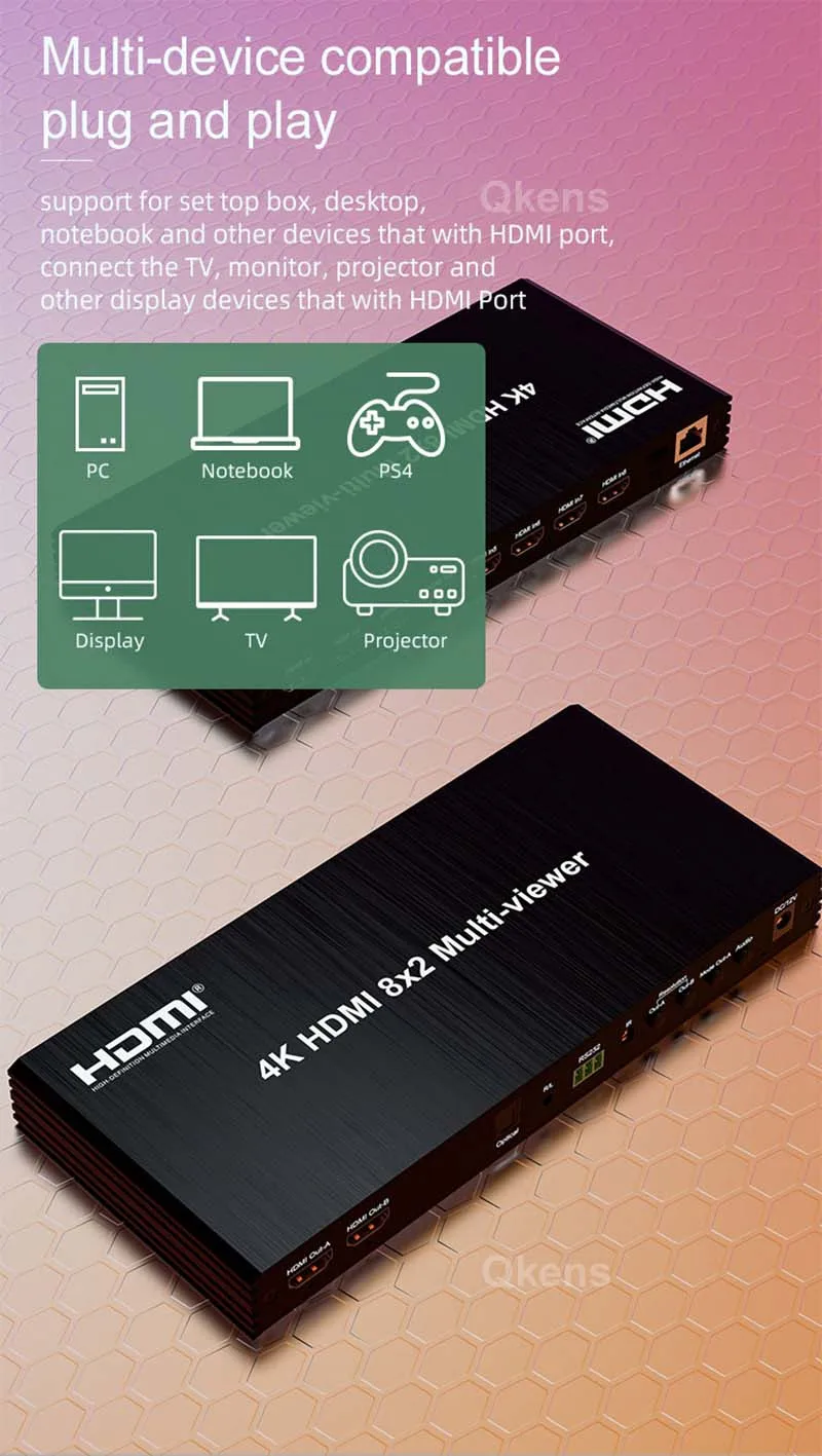 HDMI Matrix 8x2 4K 60Hz Con Multiview - Switch Per 8 Ingressi E 2 Uscite - Foto 11