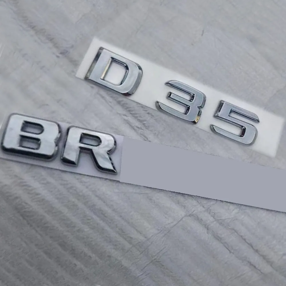 Per Mercedes Benz Brabus D35 Car Styling Badge Chrome Flat Trunk Emblem Lettering Logo Sticker Argento Auto Decorare Accessori