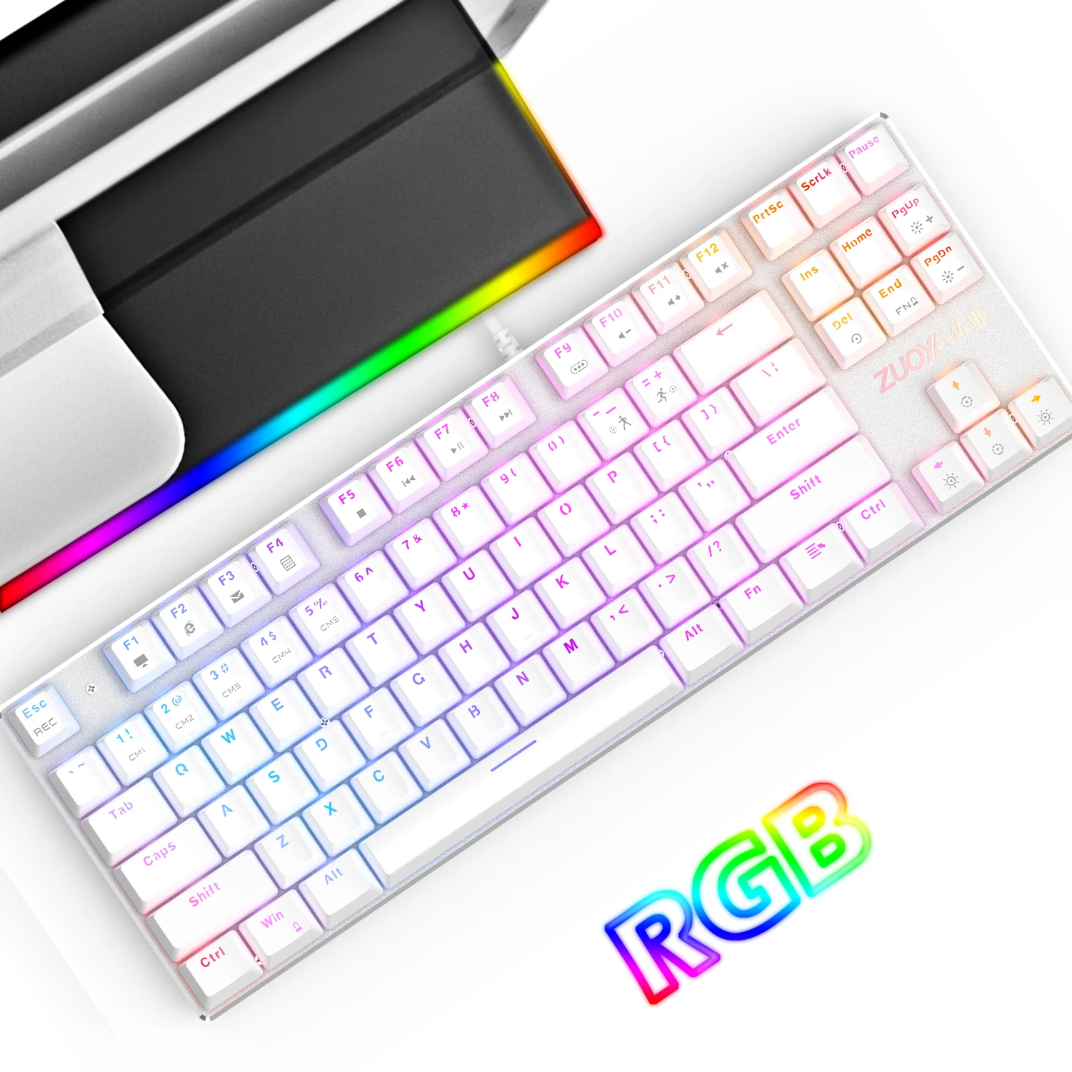 

Игровая механическая клавиатура с подсветкой Mix/RGB, проводная USB клавиатура US/RU, черный/красный переключатель с защитой от фиктивных нажатий, для геймеров на ноутбуках и ПК