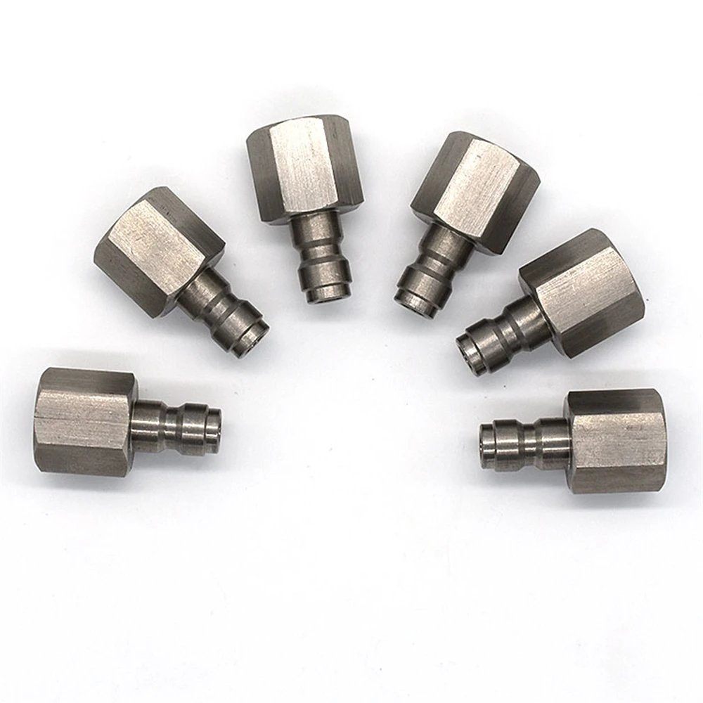 Stainless Steel 8mm Quick Disconnect Charging Hose Release Coulper Male Plug 1/8&ldquo;BSPP / 1/8&rdquo;NPT / M10*1.0 Threads quick connect fittings refrigeration tool adapter