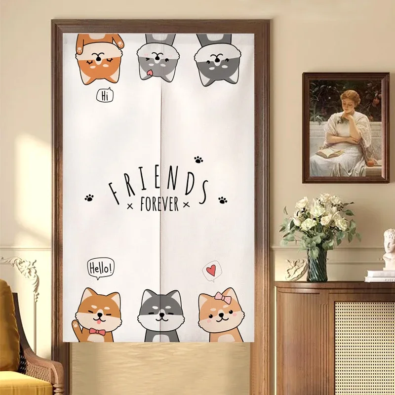 Kawaii Cat Door Curtain Japanese Entrance Hanging Half-Curtains Drape Living Room Supplies Bedroom Partition Home Decor 커튼 파티션 4
