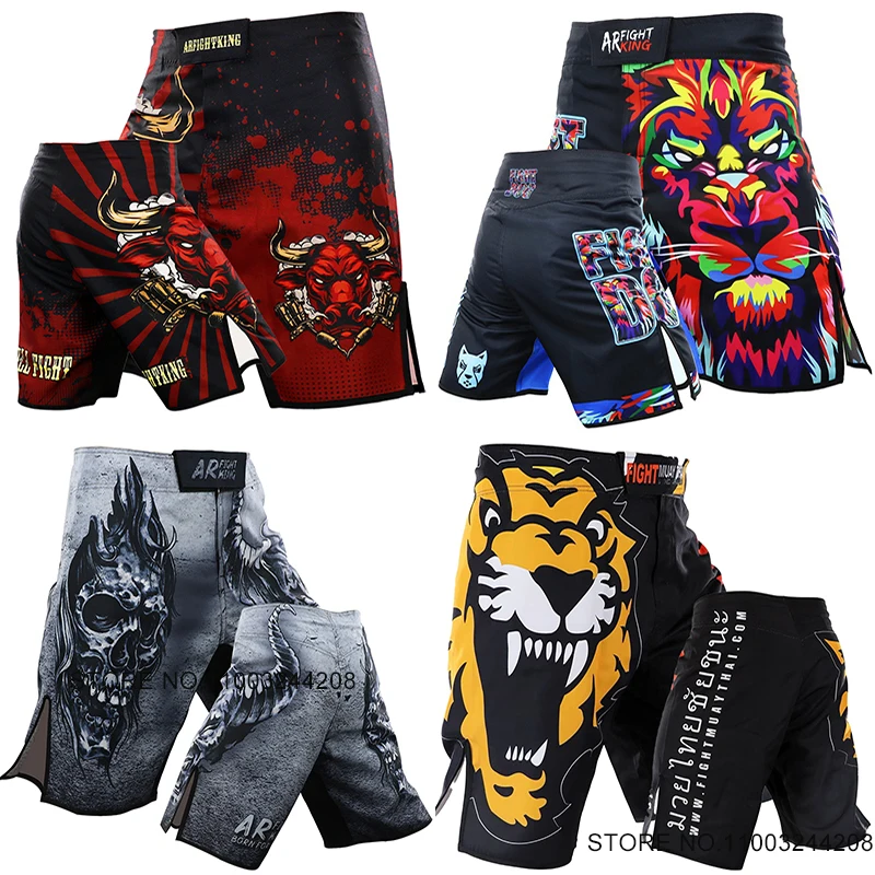 

Fight Shorts Men's MMA Shorts Tiger Muay Thai Boxing Pants with Pocket Gym Fitness Grappling Training Sparring Fighting Trunks