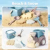 Beach Toys for Toddlers Kids Sand Toys Train Beach Truck Beach Bucket Scoop Trowel Colander Rake Sand Castle Toys Sandbox Toys 6