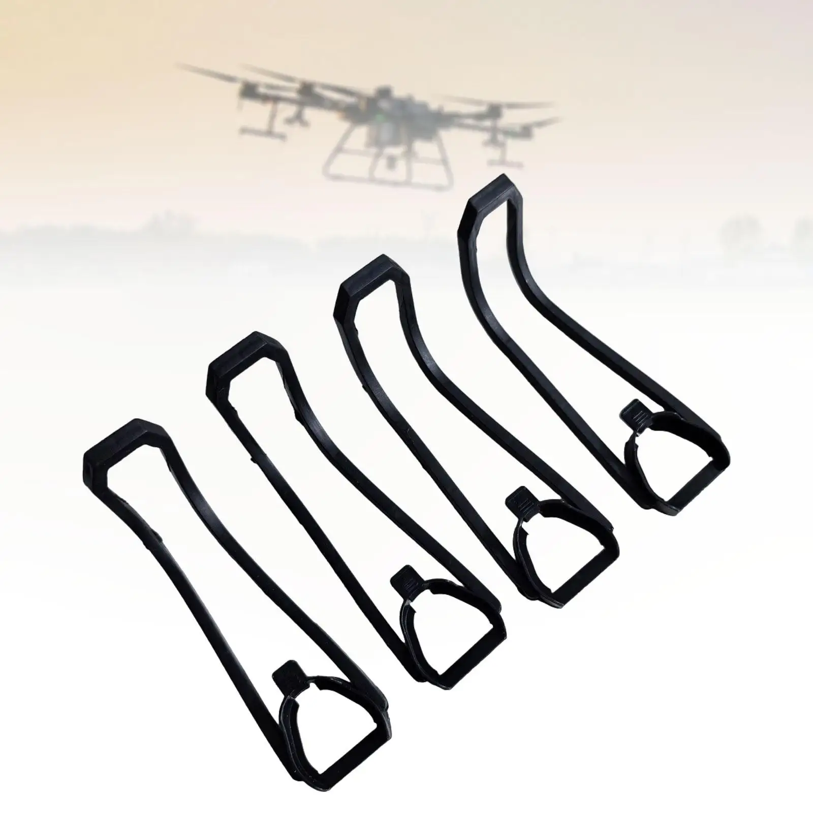 Protège-hélices E88 Pro E88 en PP, vue latérale des fixations transparentes sur les bras du drone.