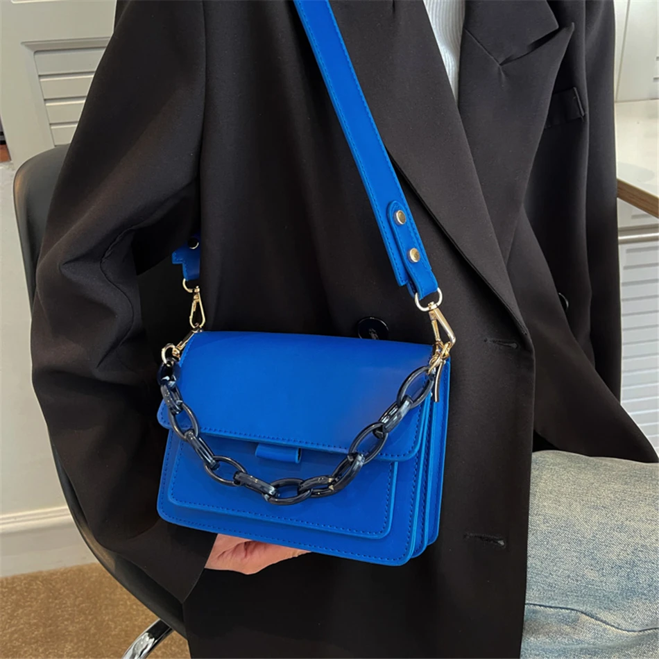 Super Popular Klein Blue Women's Small Totes PU Leather Shoulder Crossbody Bags for Women 2022 Spring Purse and Handbags Luxury