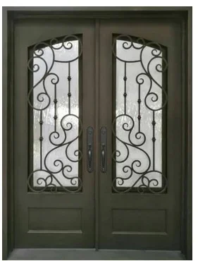 Factory Wholesale Iron Doors Double Entrance Iron Front Entry Door Security Door 6