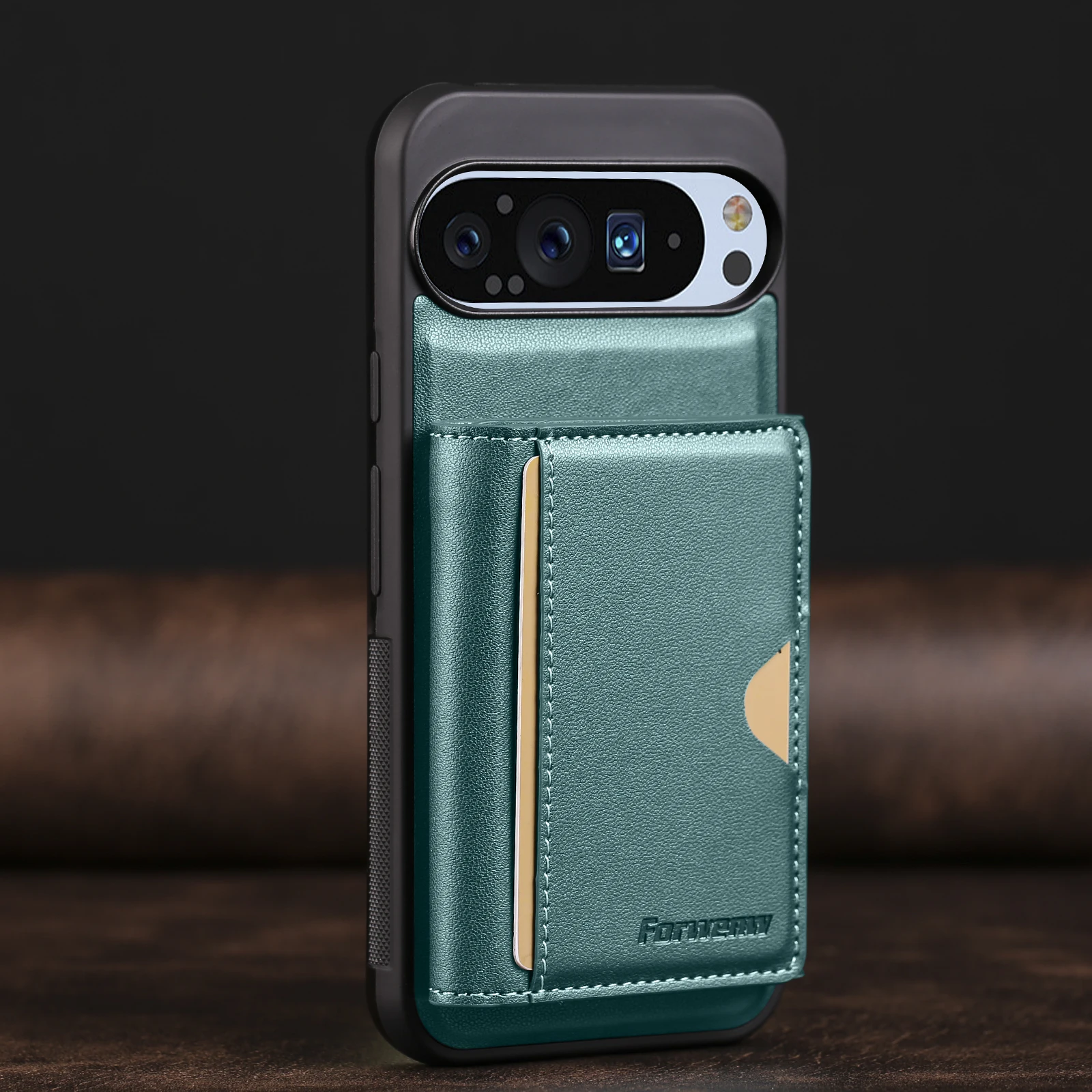 Luxury Leather MagSafe Phone Wallet Case - Premium Anti-Drop Business Card Holder Cover
