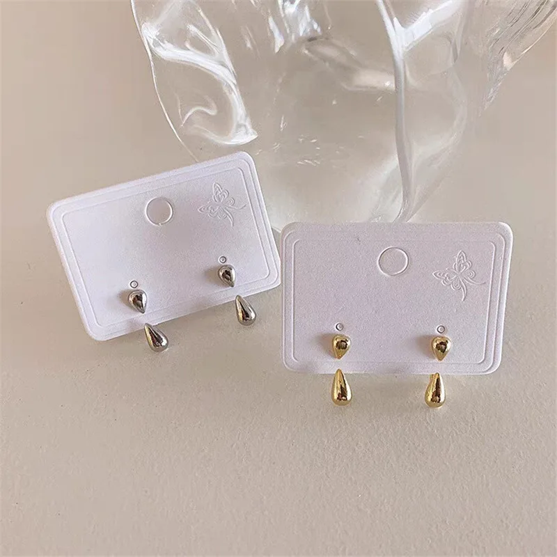 Minimalist Style Water Drop Earring Women Fashion Temperament Compact Glossy Ear Stud Personality Party Earring Accessories