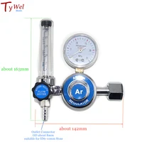Gas Regulator Flowmeter for MIG/MAG TIG Welding 0-25 Mpa Argon CO2 Helium Nitrogen Gas Meter Guage 2