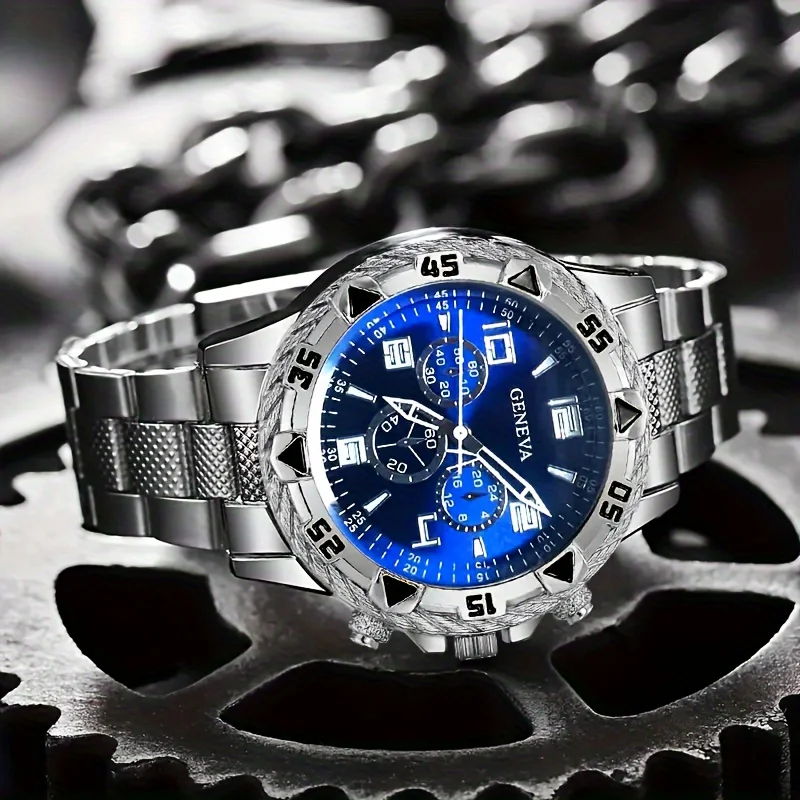 2psc high-end fashionable and handsome quartz watch, comfortable to wear, is the first choice for men's gift giving 6