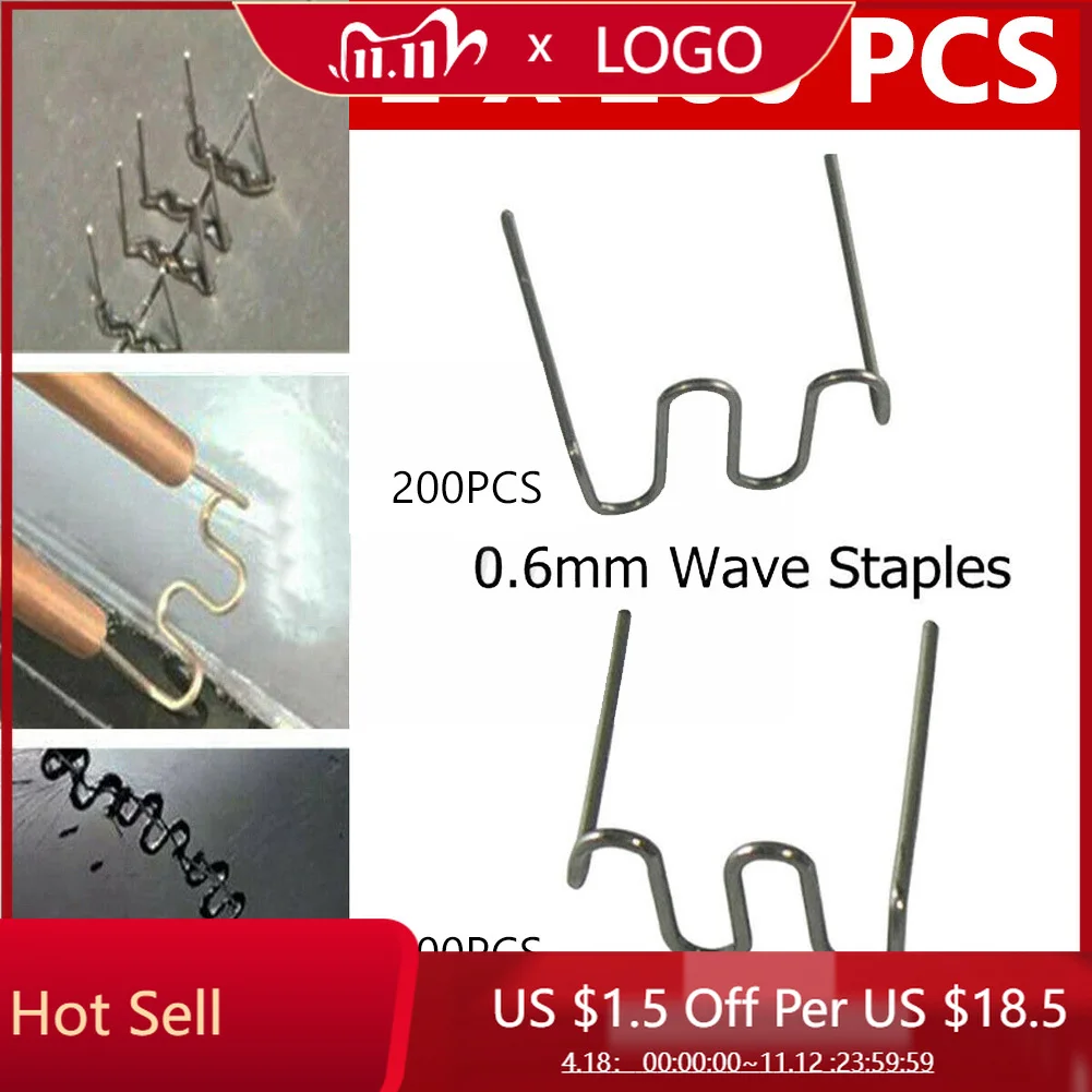 400Pcs Standard Pre-cut 0.8mm Wave Hot Staples For Plastic Stapler Repair Welder 