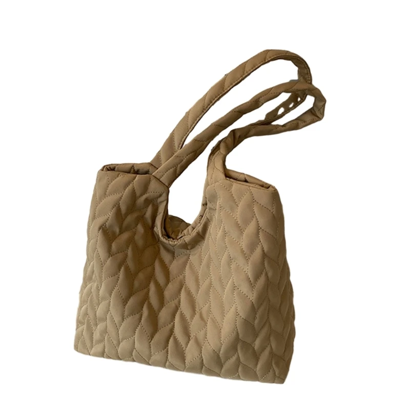 2023 Soft Tote Large Capacity Shoulder Bag for Women Girl Solid Color Handbag Versatile Fashion Trendy Bag Shopping Bag E74B