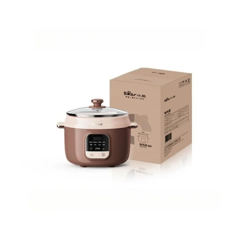 Bear 220V Slow Cooker Soup Pot A Cup of Four Gallons of Household Stew Electric Casserole Purple Casserole Pot Crock