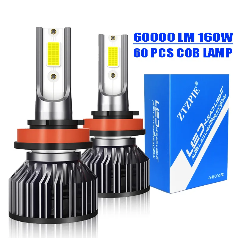 6000K 160W 60000LM H7 H4 H11 9005HB3 9006 HB4 H1 60 Cob Canbus Led Headlight Bulb Car Fog Light Auto 12V ZTZPIE Pure White led car lights,led lights,led bulbs,led headlights,led car headlights,car headlamps,hid headlight bulbs