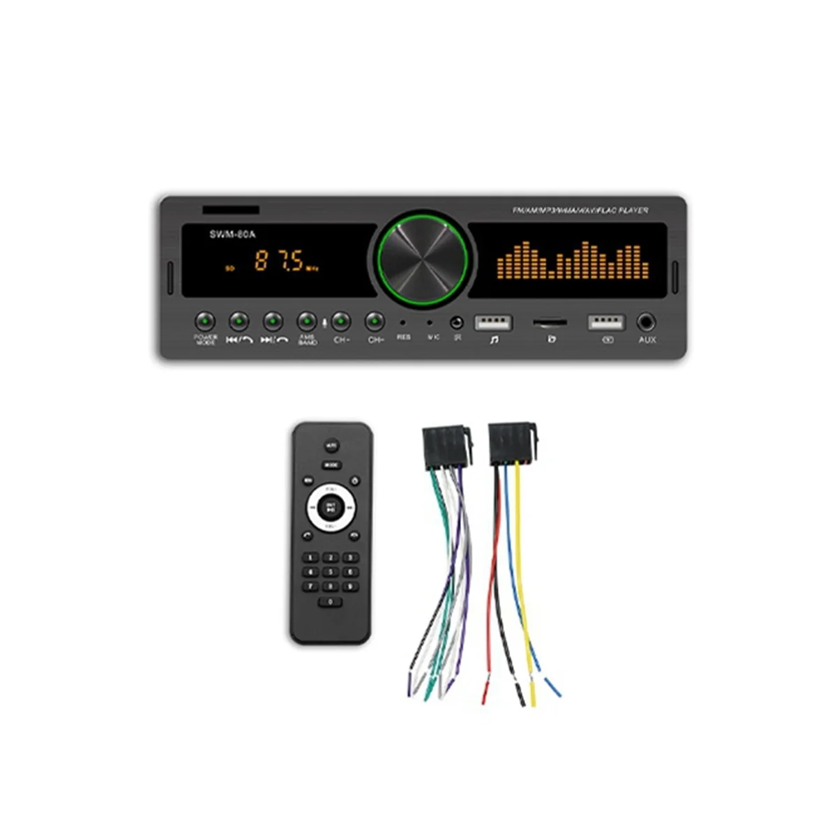 

4Channel 60W Bluetooth Car Radio Car MP3 Player Multifunction Plug-in U Disk Car Radio with Multi-Color Function for Car