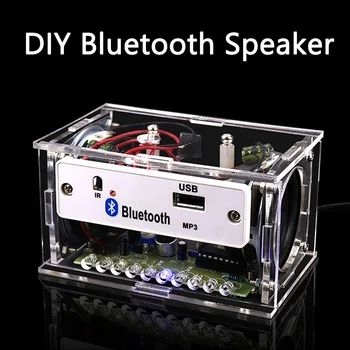 White DIY Electronic Kit Bluetooth Speaker Teaching Practice Bluetooth Stereo Speaker Electronics DIY Soldering Project Kit 1