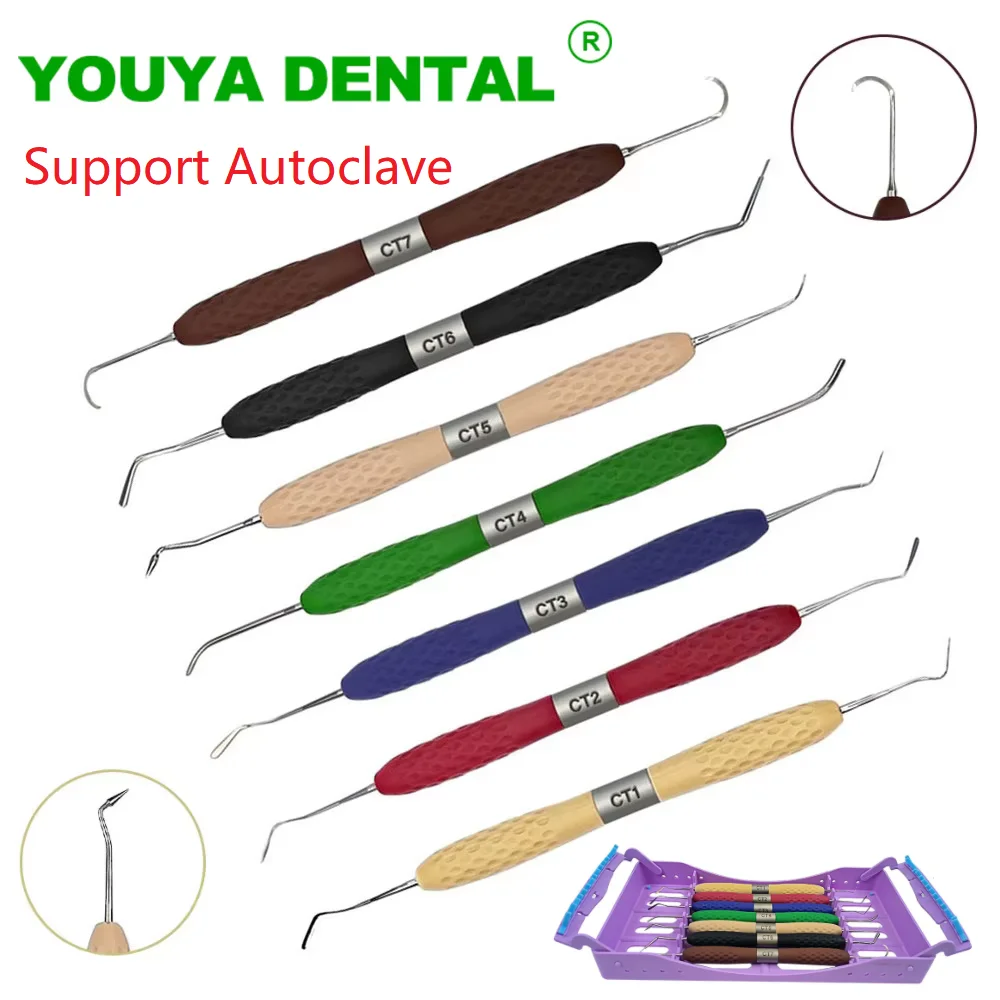 7-teiliges Dental-Komposit-Füllspatel-Set für ästhetische Restaurationen mit Desinfektionsbox, Resin-Füller-Set, Zahnarztinstrument