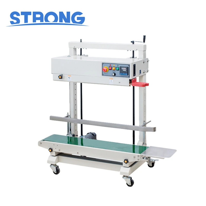 

FR-1100 Vertical Automatic Film Band Sealer Machine Plastic Bags Automatic Foil Pouch Sealing Machine with Date Printing