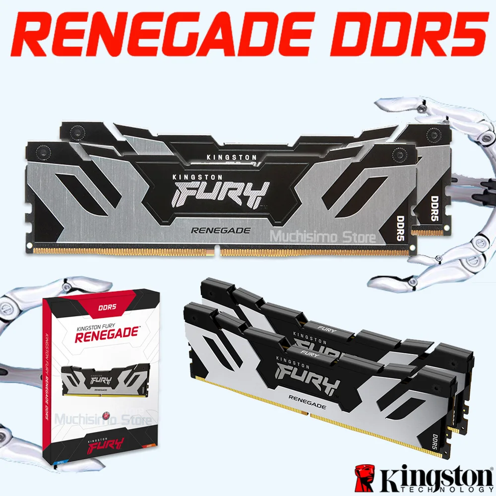 

Kingston FURY Renegade DDR5 Memory DDR5 RAM 6000MHz 6400MHz 6800MHz 7200MHz XMP3.0 16GB 32GB CL32 Desktop Kingston Ram DDR5 X670