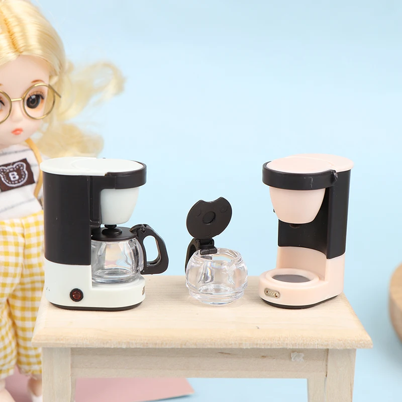 1:12 Dollhouse Mini Decoration Simulation Coffee Maker Coffee Pot Coffee Machine Kitchen Electrical Model Doll Toy 5