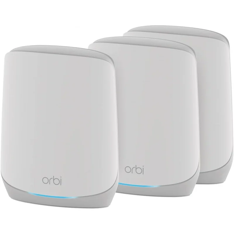 

NETGEAR Orbi Whole Home Tri-Band Mesh WiFi 6 System (RBK753P) – Router with 2 Satellite Extenders - Coverage up to 7,500 sq. ft.