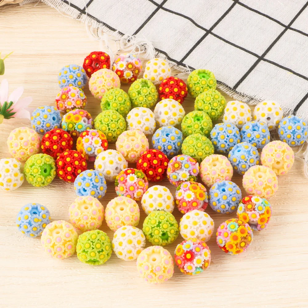 

20-200 шт. новые акриловые красочные круглые бусины в виде маргариток для изготовления ювелирных изделий «сделай сам», брелок, ожерелье, серьги