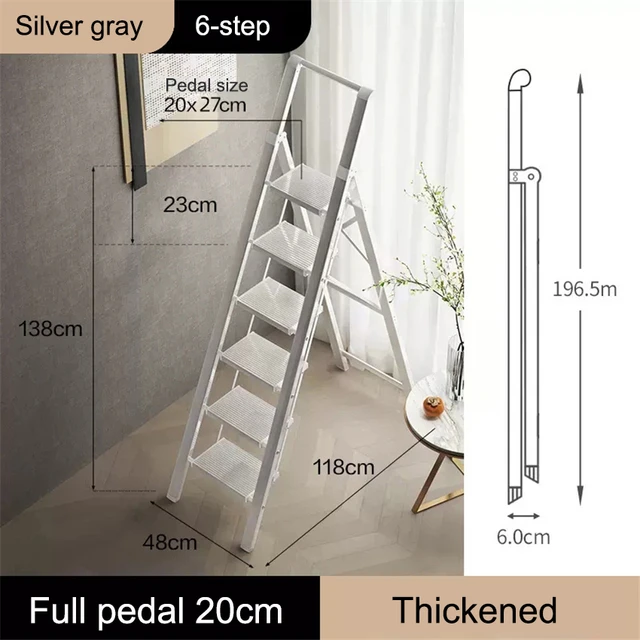 Escalera telescópica de acero inoxidable, escalón ligero de espiga, Plegable,  portátil, de ingeniería, 1,4 M + 1,4 M - AliExpress