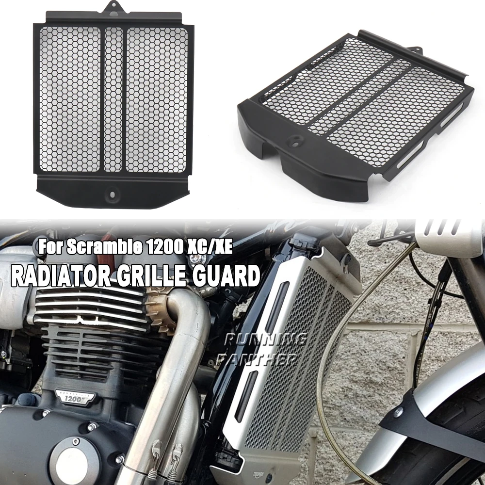 

For SCRAMBLE 1200 XC Motorcycle Accessories Radiator Grille Guard Cover Oil Cooler Guard Black Silver For Scramble 1200 XE