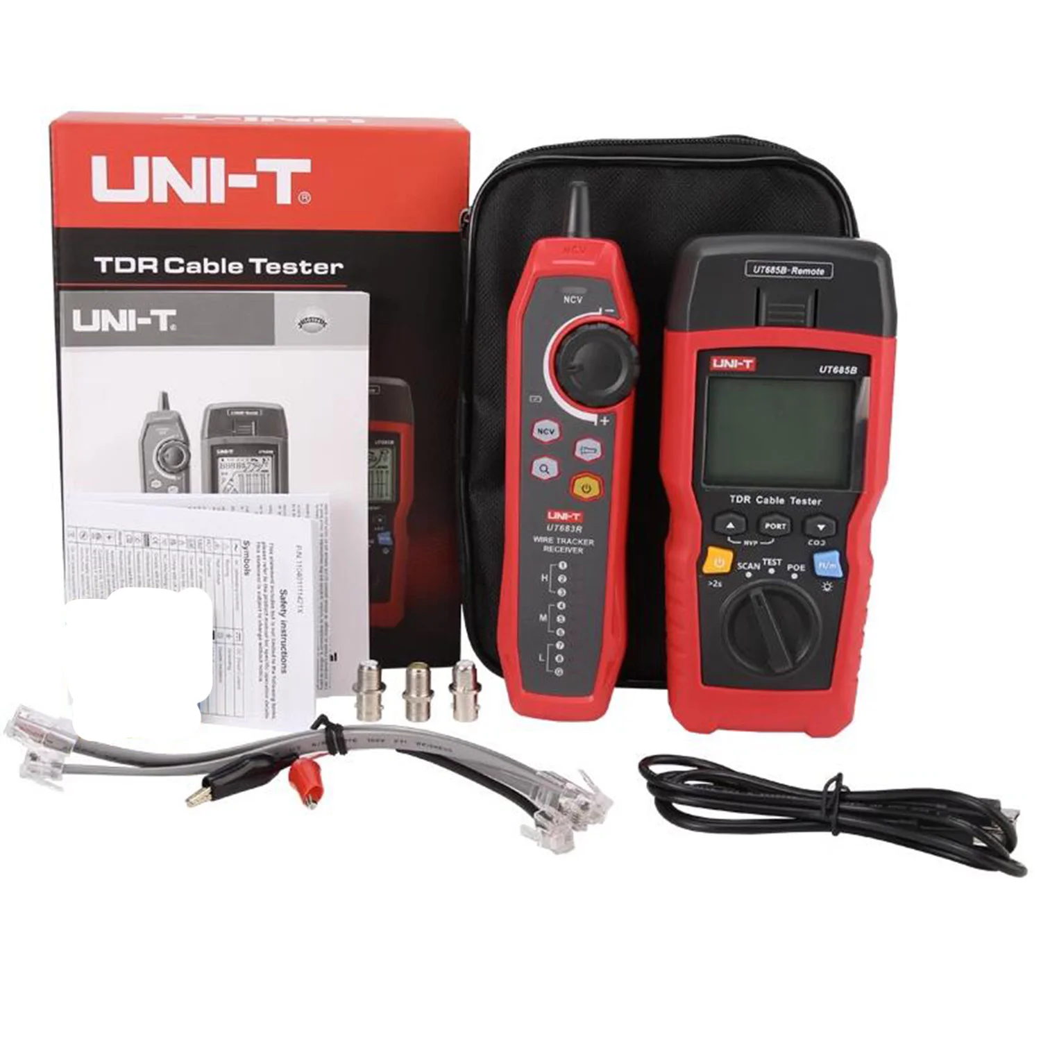 Good Connections Tester Per Cavi Di Rete RJ45/RJ11/USB/BNC Con Unità Remota - Analizza Passaggio, Cortocircuito E Schermatura - Include Custodia